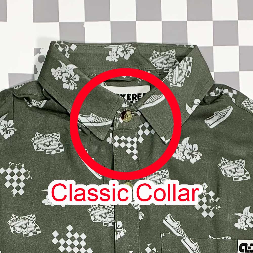 Heavenly Combo Pattern Shirt: Green Classic Collar