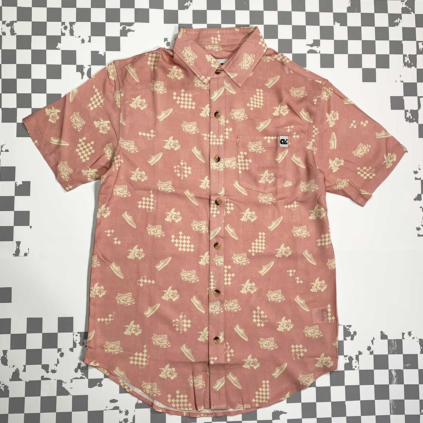 Heavenly Combo Pattern Shirt: Pink Classic Collar