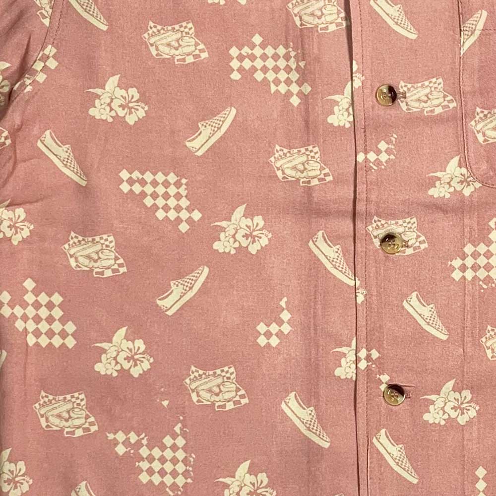 Heavenly Combo Pattern Shirt: Pink Camp Collar